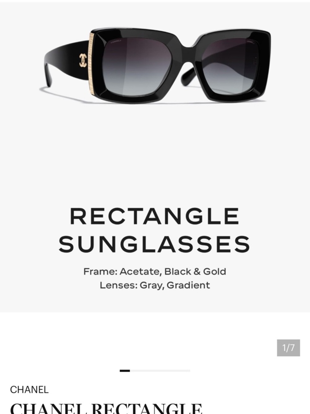 CHANEL Black Sunglasses with Gold Accent